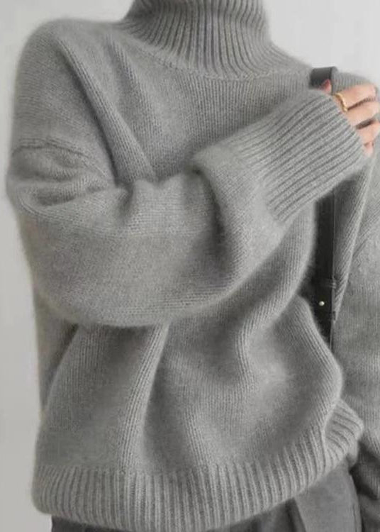 Pull Col Roulé Oversize en Cachemire