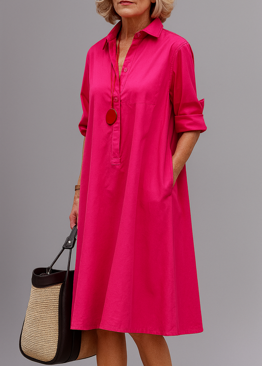 Élancia | Robe chemise fluide élégante